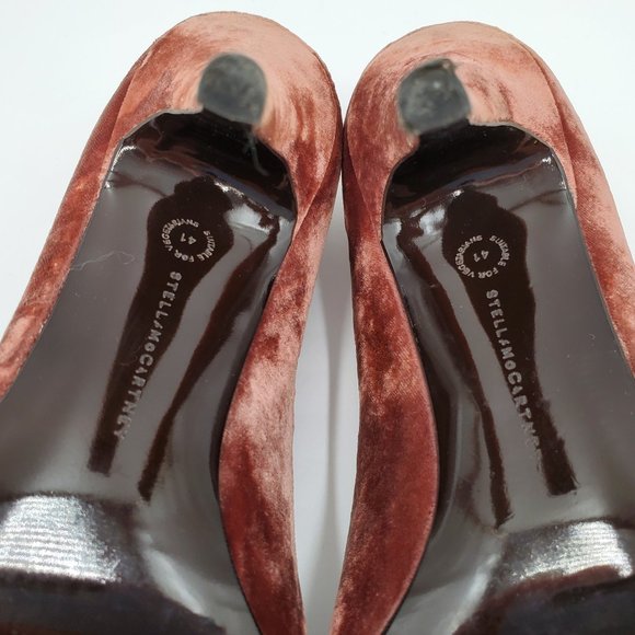 Stella McCartney Crushed Velvet Peep-toe Pumps - Picture 11 of 16